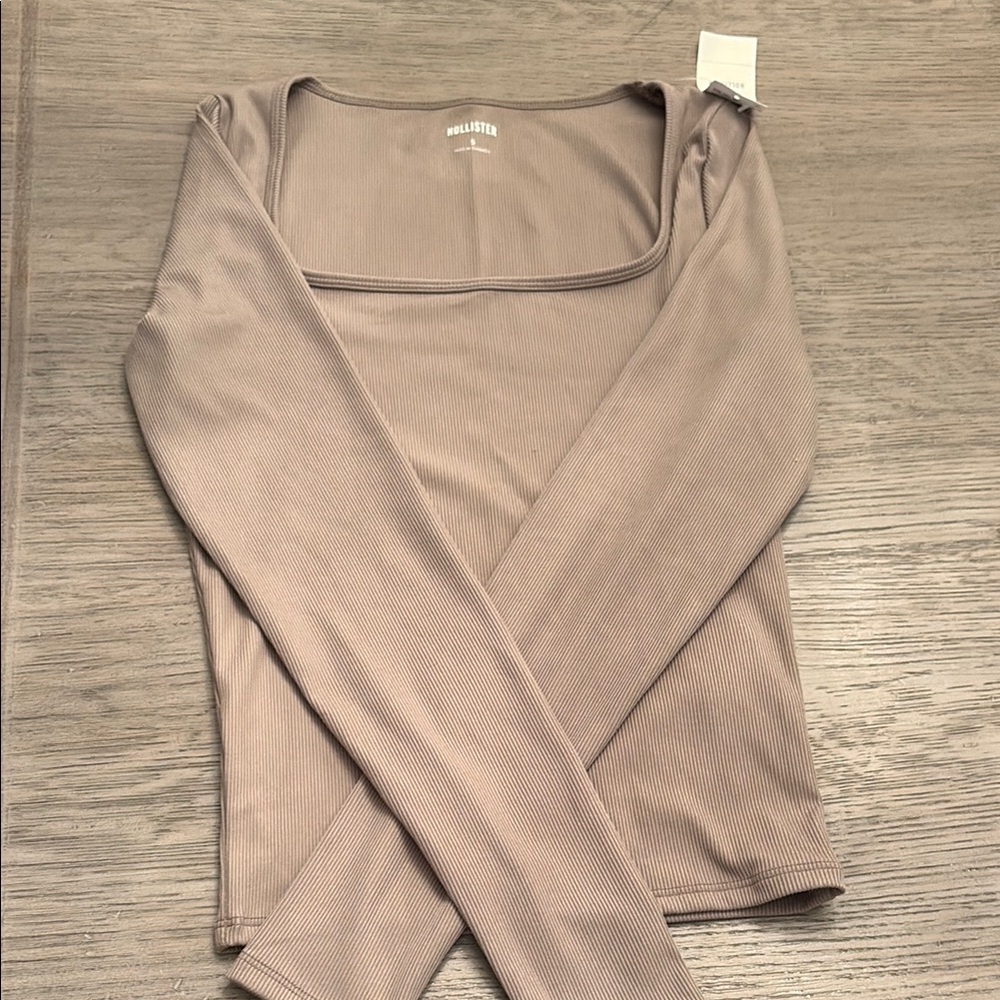 Hollister Women's Beige Long Sleeve Bodysuit